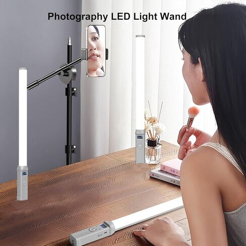 ضوء فيديو LED، عصا إضاءة للتصوير الفوتوغرافي، لون RGB احترافي قابل للتعديل 2500K9900K CRI95+ مع 20 مشهد ضوئي، بطارية مدمجة 3000 مللي أمبير في الساعة لإضاءة الصور الشخصية in Kuwait