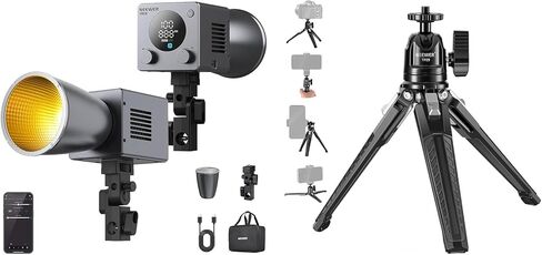 NEEWER HB60B 60W Mini LED Video Light مع بطارية 50Wh / 100W PD شحن سريع APP / 2.4G Control / NFC + TP29 حامل ثلاثي معدني صغير مع رأس كروي 360 درجة لكاميرا الهاتف المحمول in Kuwait