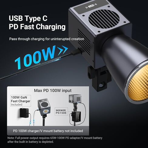 NEEWER HB60B 60W Mini LED Video Light مع بطارية 50Wh / 100W PD شحن سريع APP / 2.4G Control / NFC + TP29 حامل ثلاثي معدني صغير مع رأس كروي 360 درجة لكاميرا الهاتف المحمول in Kuwait
