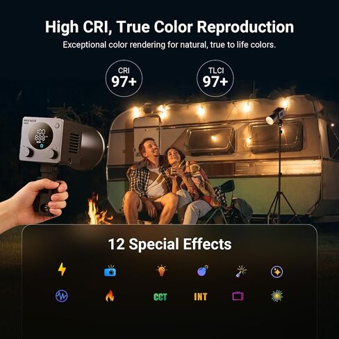 NEEWER HB60B 60W Mini LED Video Light مع بطارية 50Wh / 100W PD شحن سريع APP / 2.4G Control / NFC + TP29 حامل ثلاثي معدني صغير مع رأس كروي 360 درجة لكاميرا الهاتف المحمول in Kuwait