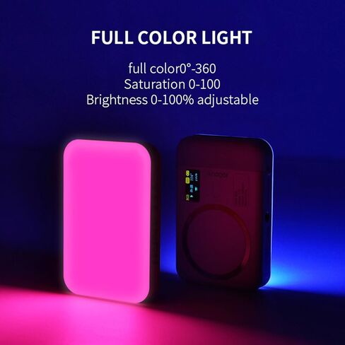 Tyenaza Andoer CC5 RGB ضوء فيديو مزدوج الجوانب للتصوير الفوتوغرافي 2500K 9000K كاميرا هاتف قابلة للتعتيم ملء ضوء 26 تأثيرات مشهد مدمجة في البطارية مع محول حذاء بارد in Kuwait