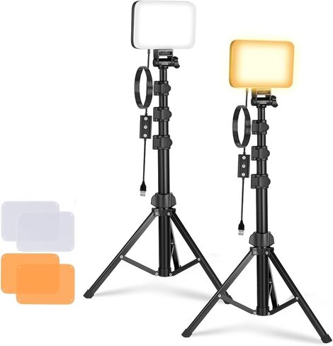 NEEWER Basics BP66 طقم إضاءة لوحة إضاءة LED مكون من قطعتين + نظام ميكروفون لاسلكي KM20 لهواتف iPhone Android والكمبيوتر اللوحي، أبيض in Kuwait