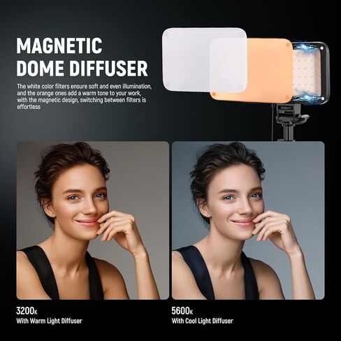 NEEWER Basics BP66 طقم إضاءة لوحة إضاءة LED مكون من قطعتين + نظام ميكروفون لاسلكي KM20 لهواتف iPhone Android والكمبيوتر اللوحي، أبيض in Kuwait