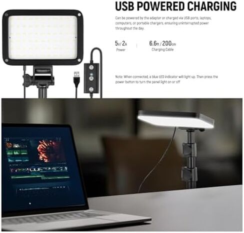NEEWER Basics BP66 طقم إضاءة لوحة إضاءة LED مكون من قطعتين + نظام ميكروفون لاسلكي KM20 لهواتف iPhone Android والكمبيوتر اللوحي، أبيض in Kuwait