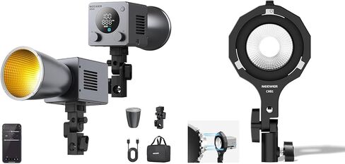NEEWER HB60B 60W Mini LED Video Light مع بطارية 50Wh / 100W PD شحن سريع APP / 2.4G Control / NFC + CHB1 Bowens Mount محول حامل فقط لأضواء التثبيت الصغيرة NEEWER in Kuwait