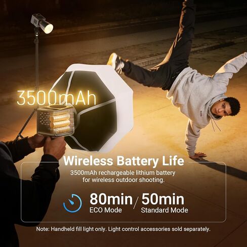 NEEWER HB60B 60W Mini LED Video Light مع بطارية 50Wh / 100W PD شحن سريع APP / 2.4G Control / NFC + CHB1 Bowens Mount محول حامل فقط لأضواء التثبيت الصغيرة NEEWER in Kuwait