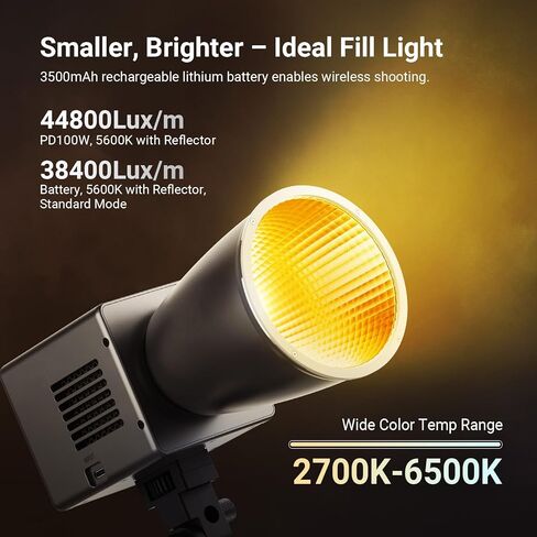 NEEWER HB60B 60W Mini LED Video Light مع بطارية 50Wh / 100W PD شحن سريع APP / 2.4G Control / NFC + CHB1 Bowens Mount محول حامل فقط لأضواء التثبيت الصغيرة NEEWER in Kuwait