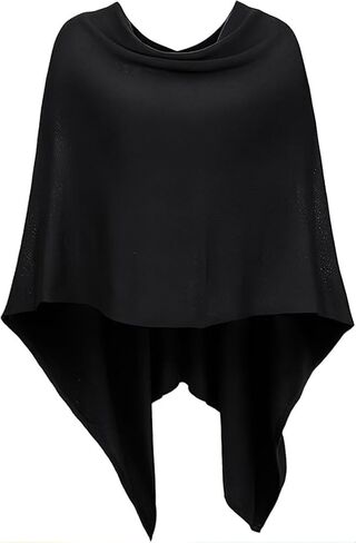 DJT Womens Solid Knit Short Asymmetric Wrap Poncho Topper in Kuwait