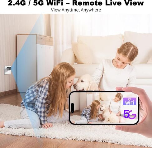 شاحن كاميرا Thirdeyes 1080P مع 2.4G/5G WiFi، كاميرا صغيرة لاسلكية لأمن المنزل الداخلي، كاميرا مربية للحيوانات الأليفة والطفل، مراقبة في الوقت الحقيقي، كشف الحركة، كاميرا شاحن حائط مدمجة in Kuwait