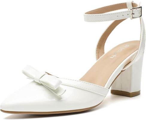 حذاء نسائي بكعب مكتنز عند الأصابع ومقدمة مدببة من D'Orsay Slingback مع فيونكة، وحزام للكاحل وكعب منخفض وحفلات الزفاف in Kuwait