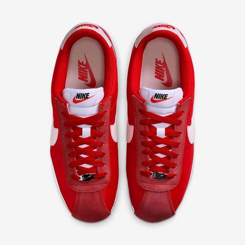 حذاء Nike Cortez Textile (أحمر جامعي/أبيض/أحمر فضي) in Kuwait
