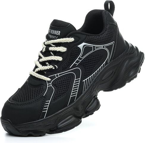 Women's Lightweight Plastic Steel Toe Safety Shoes Puncture Proof Lace-Up Sneakers in Saudi Arabia