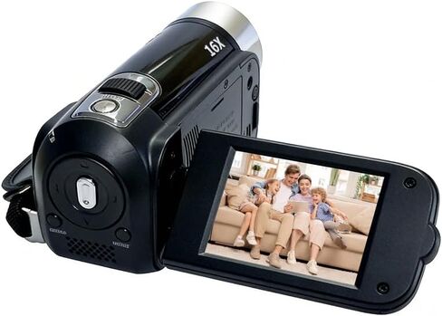 1080P Camcorder for Graduation, 1080P Video Camera with 16X Digital Zoom, Portable Recorder for Milestones, Black in Saudi Arabia