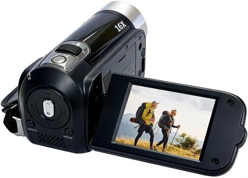 1080P Camcorder for Graduation, 1080P Video Camera with 16X Digital Zoom, Portable Recorder for Milestones, Black in Saudi Arabia