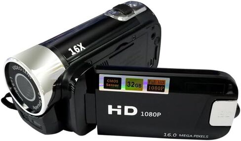 1080P Camcorder for Graduation, 1080P Video Camera with 16X Digital Zoom, Portable Recorder for Milestones, Black in Saudi Arabia