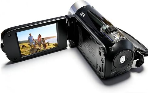 1080P Camcorder for Graduation, 1080P Video Camera with 16X Digital Zoom, Portable Recorder for Milestones, Black in Saudi Arabia