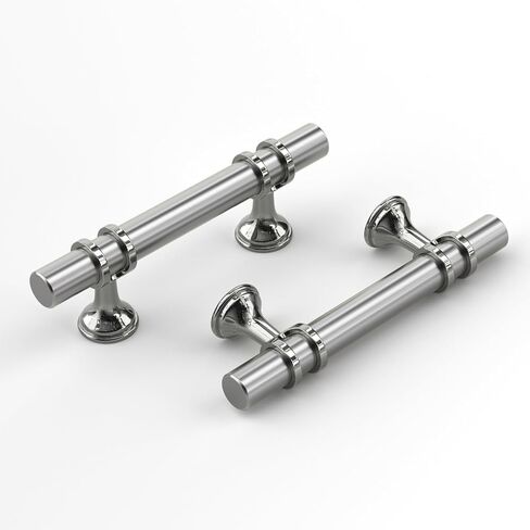 Haliwu 10 Pack Brushed Nickel Cabinet Pulls, Barrel Cabinet Handles Gold Kitchen Hardware Pulls, 3 inch Hole to Hole Center in Kuwait