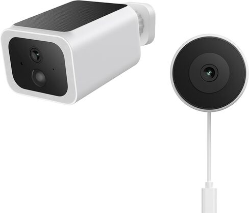 كاميرا نافذة Luna 3MP 2K، كاميرات داخلية 2.4 جيجا هرتز WiFi6 لأمن المنزل في الهواء الطلق، وكاميرات أمان 2K لاسلكية في الهواء الطلق، كاميرا بطارية مع لوحة شمسية، أضواء كاشفة in Kuwait