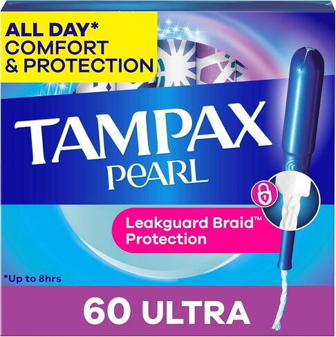 سداداتين Tampax Pearl ، مع جديلة تسرب ، امتصاص فائقة ، غير معروضة ، 60 العد in Saudi Arabia