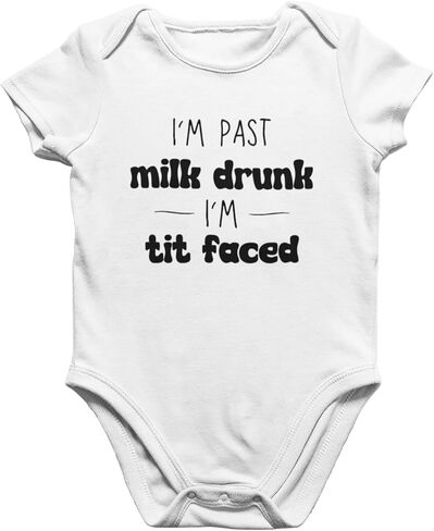 قميص Freedomtees I'm Past Milk Drunk، بدلة مضحكة لحديثي الولادة، قميص طفل بوجه الحلمة، هدية للأم in Kuwait