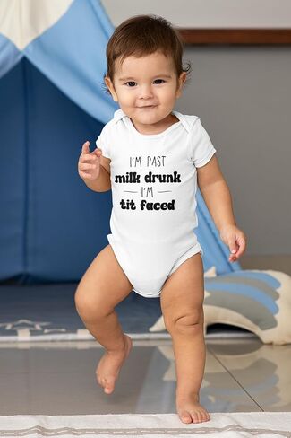 قميص Freedomtees I'm Past Milk Drunk، بدلة مضحكة لحديثي الولادة، قميص طفل بوجه الحلمة، هدية للأم in Kuwait