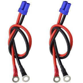 2 قطعة EC5 إلى O كبل طرفي حلقي، EC5 أنثى إلى O Ring العيينة الطرفية كابل موصل 10AWG RC ESC شاحن الطاقة الجانبية (50 سم)