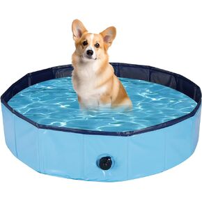 Ringling Dog Pool, Foldable Dog Swimming Pool Collapsible Dog Bathtub Portable Pet Bathing Tub for Pets Dogs Cats 31.5"x8"(S)