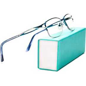 LianSan Superior Progressive Multifocus Reading Glasses - for Women,Ladies No-Line Multifocal Computer Readers for 3-5 Feet(Blue,1.50x)