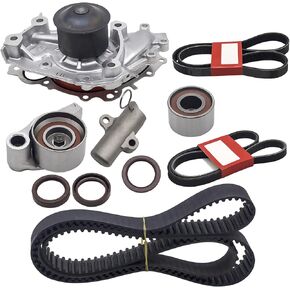 Rldym Timing Belt Kit and Water Pump Compatible for 2001-2006 3MZFE V6 Toyota Camry Highlander Sienna Solara Lexus ES330 RX330 RX400h 3.0L 3.3L TKT-026