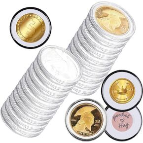 20 Pcs 46MM Coin Capsules with 7 Sizes(16/20/25/27/30/38/46) Foam Gaskets for Coin Collection American Silver Eagle Liberty Coin, Half Dollar,Bitcoin