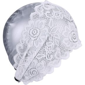Fashion Lace Fabric Swimming Cap Swim Cap Large Elastic Long Short Hair Bathing Turban Head Cover Wrap for Women Girls