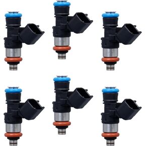 Fuel Injector 4 Holes Compatible with Ford Edge Explorer F-150 Flex Mustang Taurus Lincoln Continental MKS MKZ MKT MKX Replaces OE 0280158191 FJ1116 BR3Z9F593B (Set of 6)