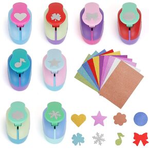 خرامة ثقب للحرف اليدوية، 8 قطع من خرامة الورق للحرف اليدوية، مستلزمات خرامة القصاصات لأشكال خرامة لصنع بطاقات الأطفال، صور DIY، مستلزمات مكتب المعلم in Kuwait