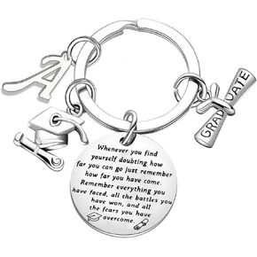 2024 Graduation Gifts Keychain For Women Graduation Keychain For Her Him Initial Graduation Gift For Classmates