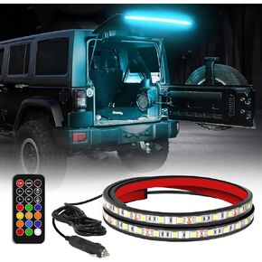 XRIDONSEN 40 Inch RGBW Rear Window Lift Gate Dome Light Strip Back Glass Tailgate Hatch Trunk Cargo Camping Light RF Wireless Remote Compatible with Jeep Wrangler JL JK YJ TJ JKU JLU 2/4-Door SUV