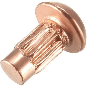uxcell 50 Pcs 1/8" x 15/64" Round Head Copper Solid Rivets Fasteners