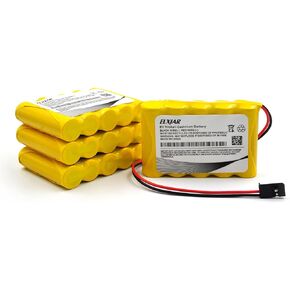 (2-Pack) 4.8V 2000mAh AA NiMH Receiver RX Battery with Hitec and JR Connectors, 2X2 Square Rechargeable Battery Pack for RC Receivers, RC Aircrafts, Toys, and Tools