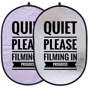 Large "Quiet Please Filming in Progress" Double-Sided Collapsible Reflective Sign - For Studio, Office, On-Location & Business Use - Ideal for Recording, Filming & Camera Crews - Large Size 24" x 36" in Saudi Arabia