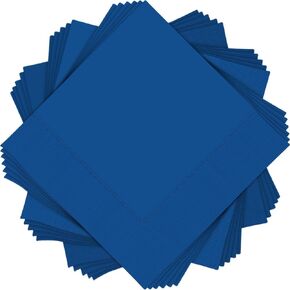 Premium Bright Royal Blue 3-Ply Beverage Paper Napkins – 5" x 5" (40 Pc) - Elegant and Ultra-Absorbent Design - Perfect for Weddings, Parties, and Events