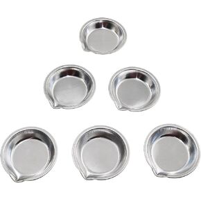 Makeup Palette 6PCS 5cm Stainless Steel Small Round Paint Trays with Mouth Artist Watercolours Paint Mixing Palette Tray for DIY Art Craft Painting Paint Pallet
