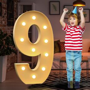 4FT Marquee Light Up Numbers Letters, DIY Mosaic Numbers for Balloons, Giant Marquee Numbers, Number 0-9 Balloon for Birthday, Anniversary Decorations, Wedding Party Decor
