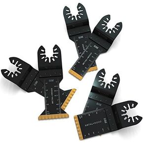 Multi Tool Blades: 6 Titanium Bi-Metal Oscillating Tool Blades for Metal & Wood, Compatible with Fein Multimaster, Rockwell, DeWalt, Makita, Milwaukee, Porter Cable, Ridgid
