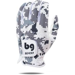 BG Bender Golf Glove | Wear On Left | (Gray Digital, Mens Large)
