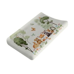 Woodland Animals Mountain Forest Changing Pad Covers Bear Raccoon Fox Deer Rabbit Hedgehog Diaper Change Table Sheets for Boys Girls Soft Stretchy Baby Diaper Changing Table Mat Cover 32''x16''