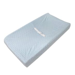 American Baby Company Heavenly Soft Minky Dot Fitted Contoured Changing Pad Cover, Blue Puff, for Boys and Girls