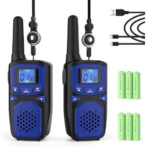 Adult Walkie Talkie WokTok Long Range Rechargeable Portable Two-Way Walkie Talkie, Hiking Accessories, SOS Sirens, NOAA Weather Alarms, Kid's Toys, Easy-to-Use Rechargeable Walkie Talkies,3 Pack