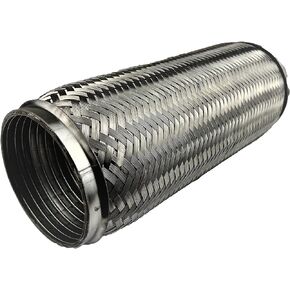 NETAMI Flex Exhaust Pipe T304 Stainless Steel Inlet/outlet 4.00", Overall Length: 12"