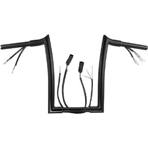 MoKitDora Sportster Dyna Softail Pre-wired Handlebar 14" Rise 1-1/4" Fat 1" Clamp Ape Hanger Meathook Bar for 2007-2013 Harley Sportster/Dyna/Softail(Except Softail Springer), Black