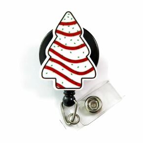 Christmas Badge Reel, Christmas Tree Badge Clip, Badge Holder for Teacher, Nurse Holiday Retractable Badge Reel, Nurse Stocking Stuffer Badge Reel Gifts
