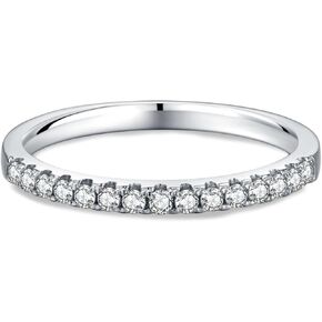 Moissanite Engagement Ring 0.33Ct Sterling Silver with 18K Gold Plated for Women, Moissanite Half Eternity Rings VVS1 Clarity D Color Wedding band in Kuwait